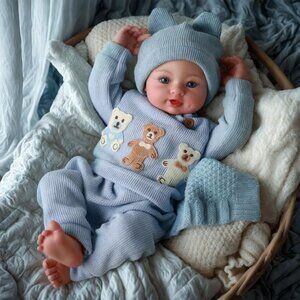🆕 17 Inch Lifelike Newborn Baby Doll Boy Toddler with Soft Cloth Body Reborn